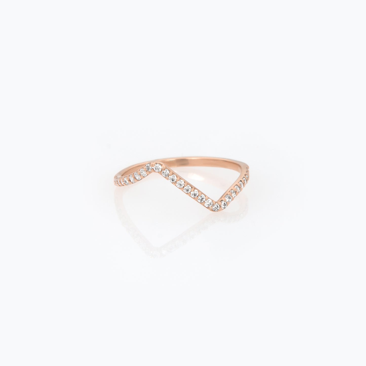 Modern Gemstone Chevron Ring