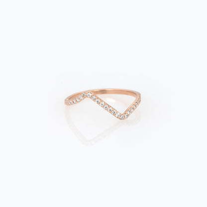 Modern Gemstone Chevron Ring