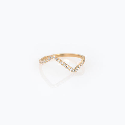 Modern Gemstone Chevron Ring