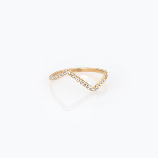 Modern Gemstone Chevron Ring