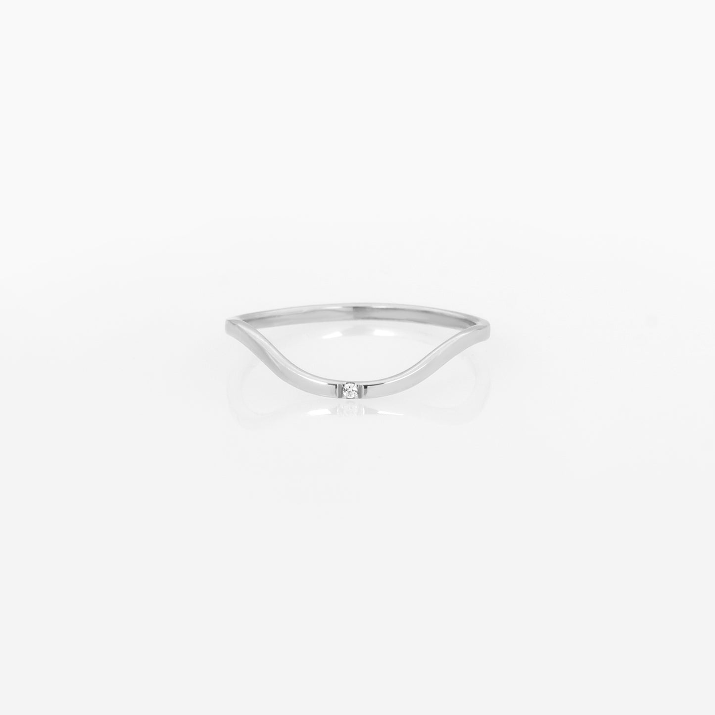 Dainty Wave Stackable Diamond Ring