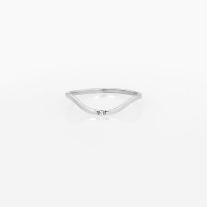 Dainty Wave Stackable Diamond Ring