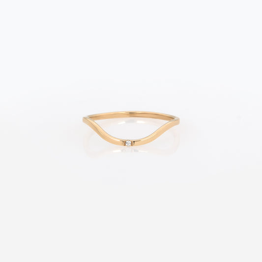 Dainty Wave Stackable Diamond Ring