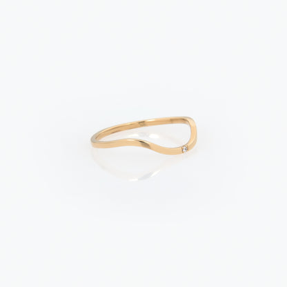 Dainty Wave Stackable Diamond Ring