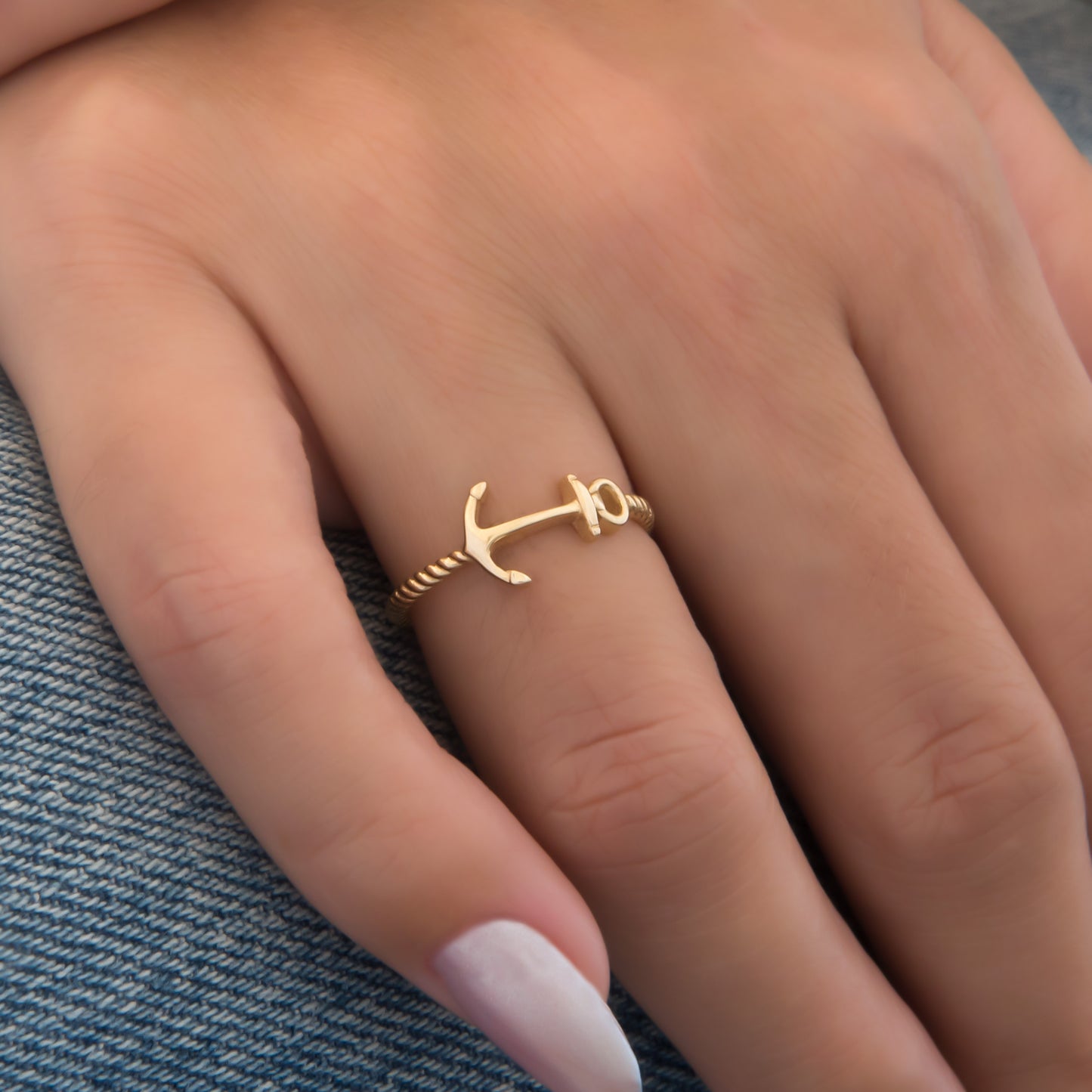Textured Band Anchor Ring