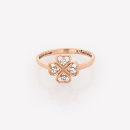 Four Leaf Clover Gemstone Ring