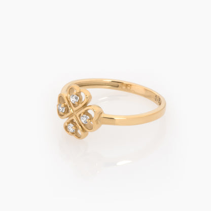 Four Leaf Clover Gemstone Ring