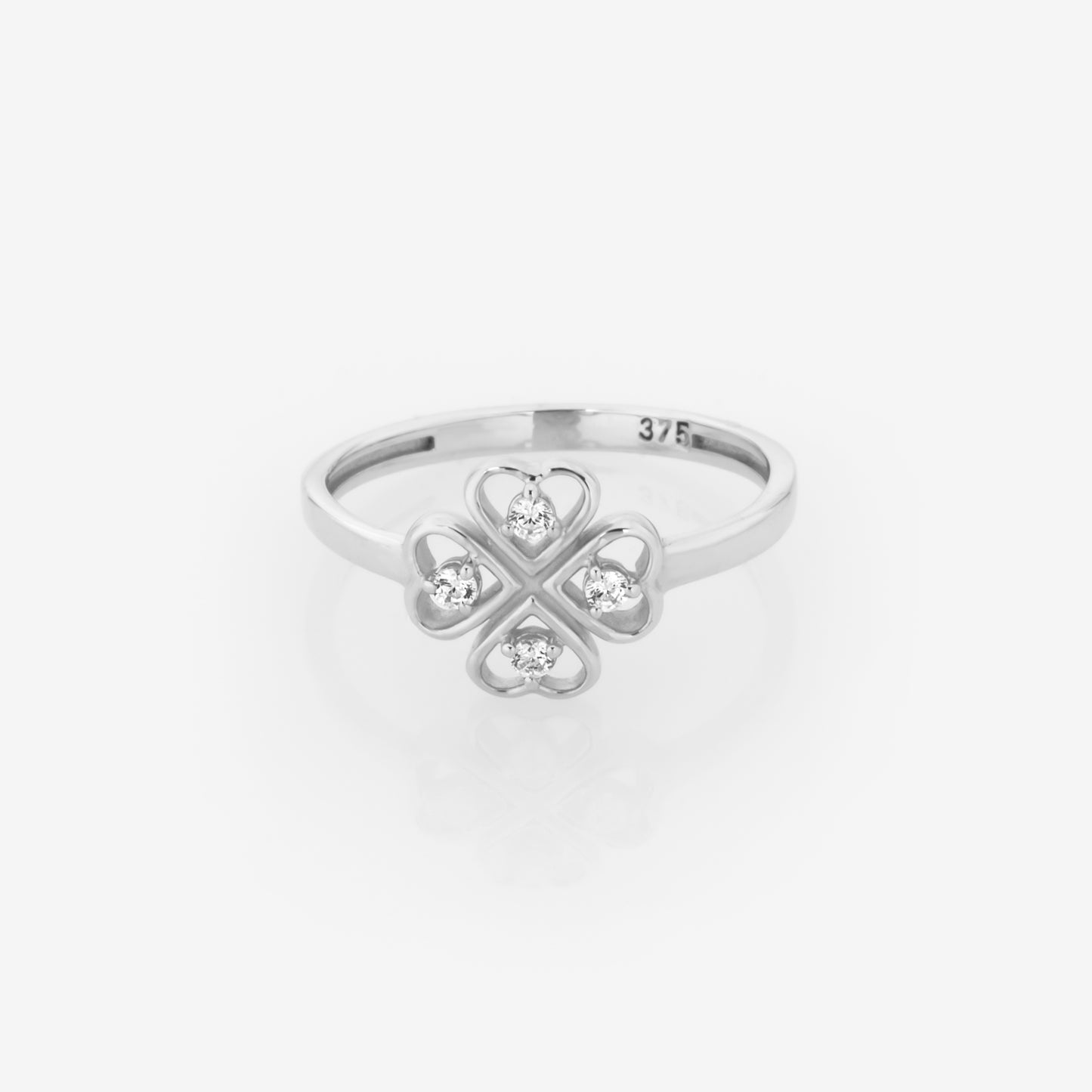 Four Leaf Clover Gemstone Ring
