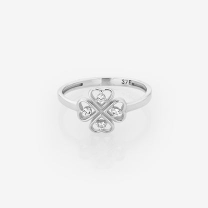 Four Leaf Clover Gemstone Ring