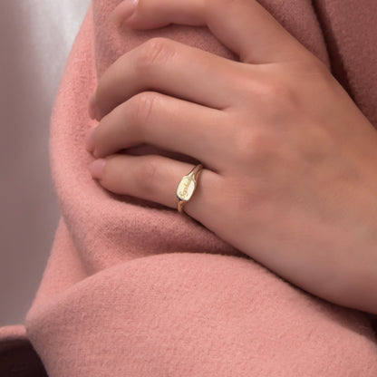 Personalized Signet Square Ring