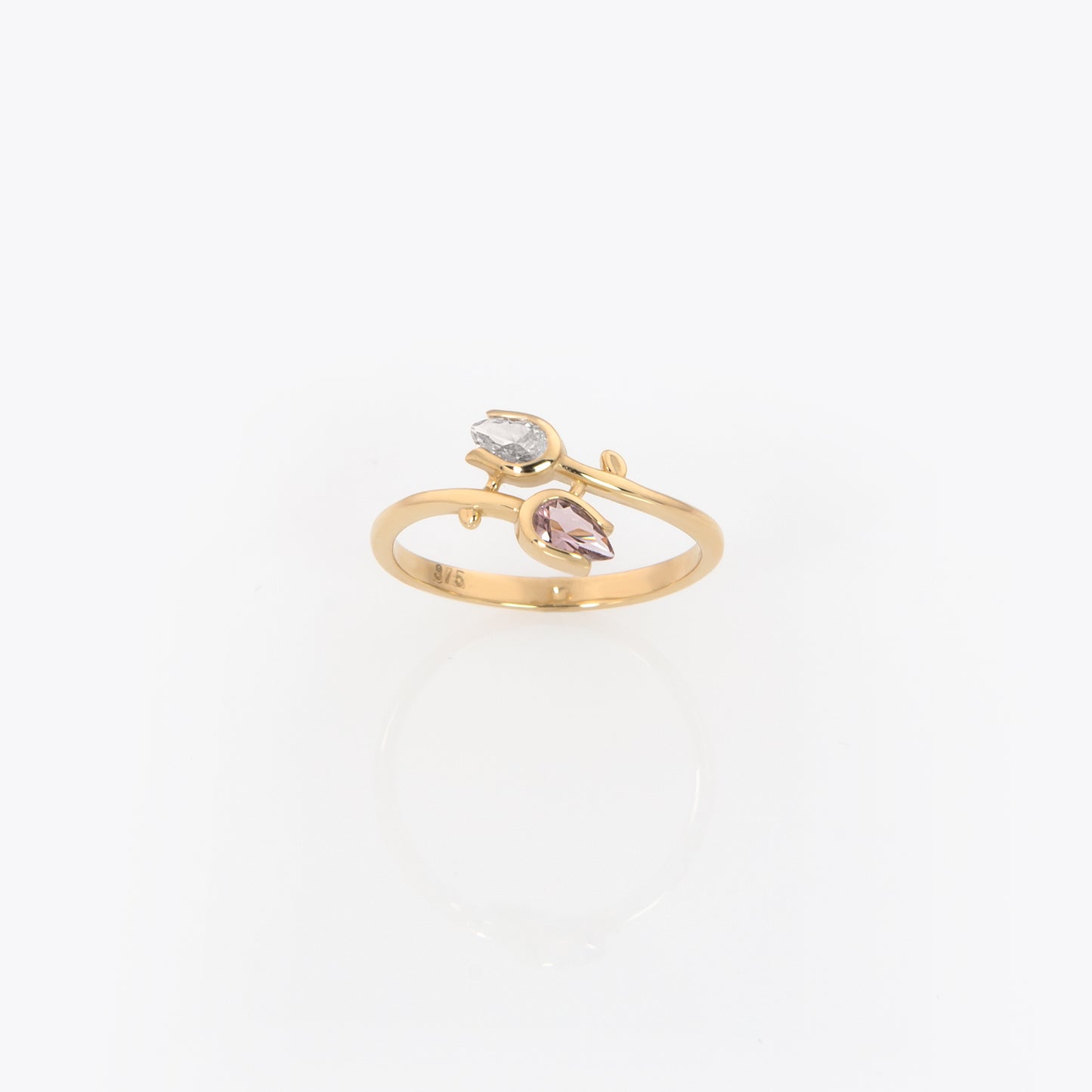 Tulip Flower Bypass Ring