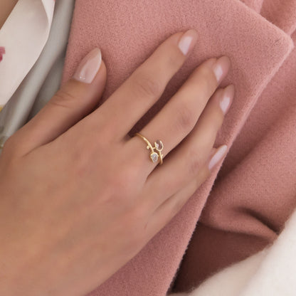 Tulip Flower Bypass Ring