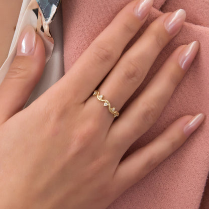 Ocean Wave Diamond Ring