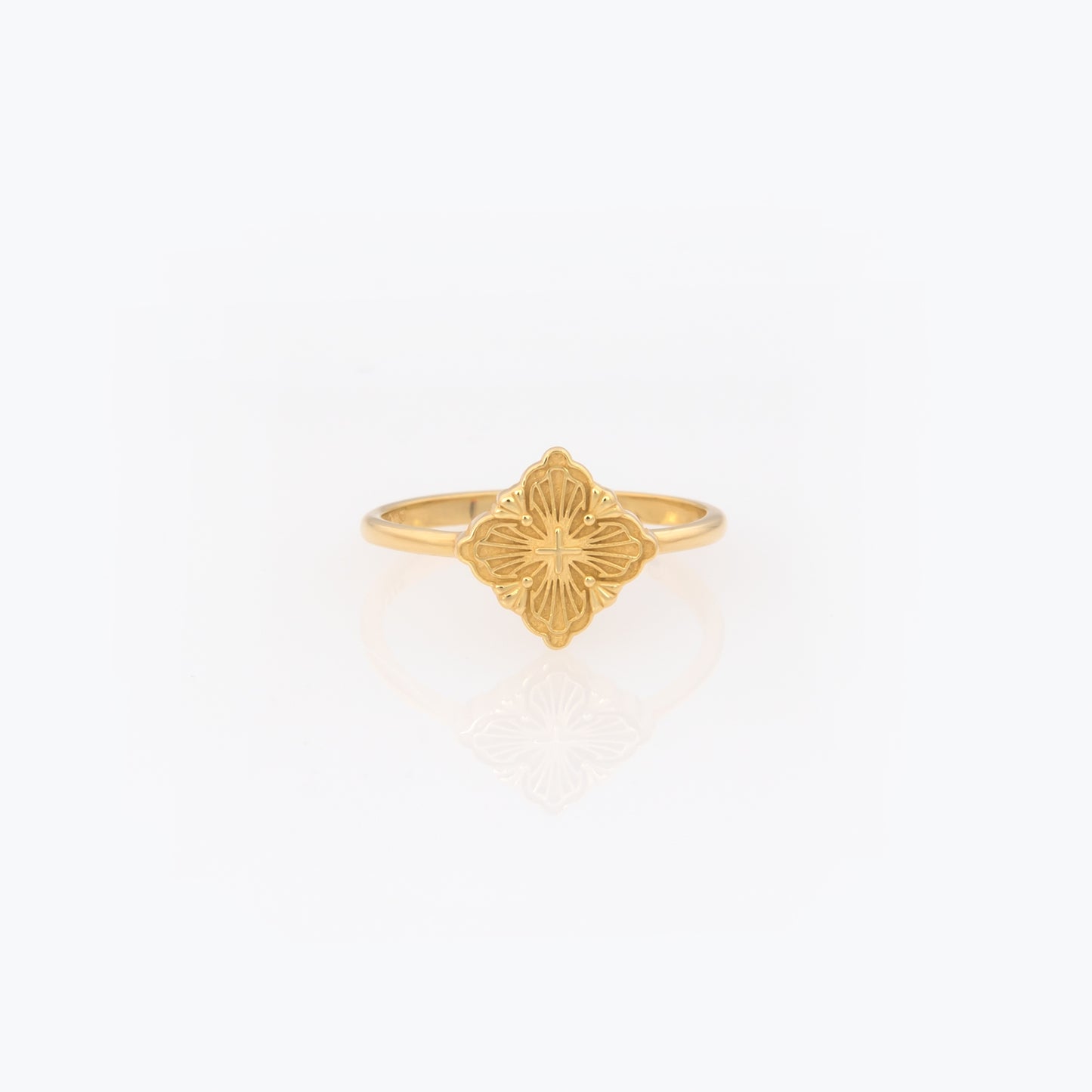 Cross Four-Leaf Clover Ring