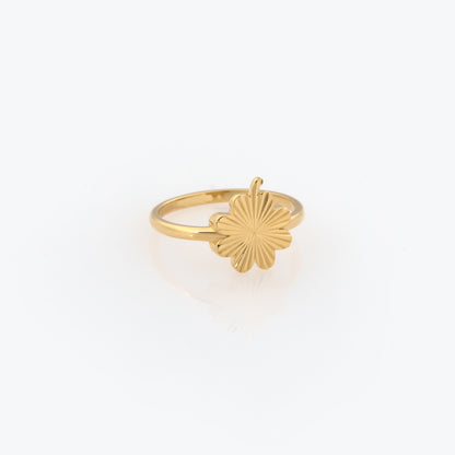 Four-Leaf Clover Sunburst Ring