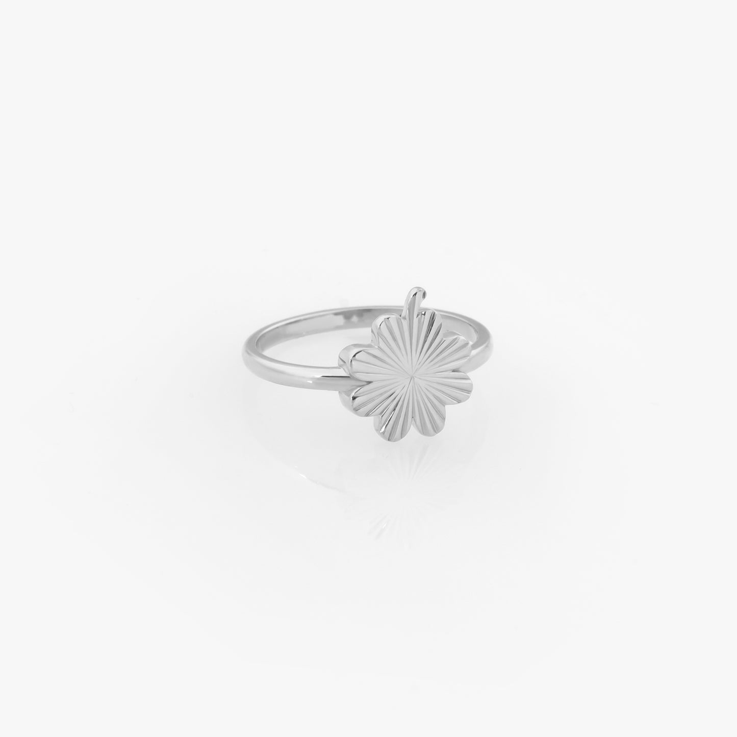 Four-Leaf Clover Sunburst Ring