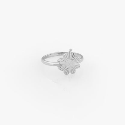 Four-Leaf Clover Sunburst Ring