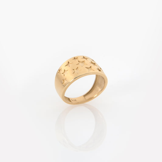 Dome Carved Star Ring