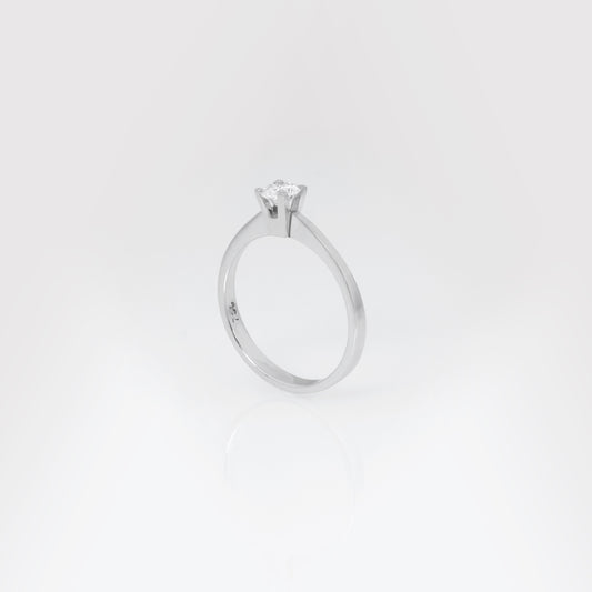 White Gold 18k Natural Diamond Solitaire Ring