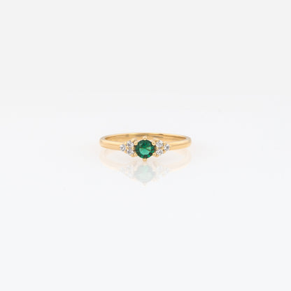 Solitaire Birthstone Cluster Ring