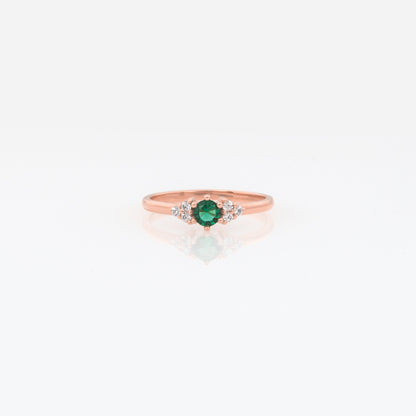 Solitaire Birthstone Cluster Ring