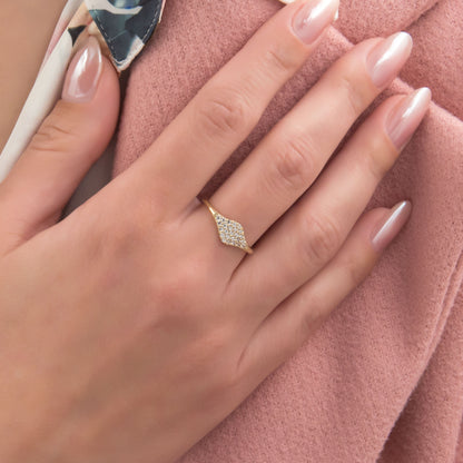 Gold Pavé Dome Ring
