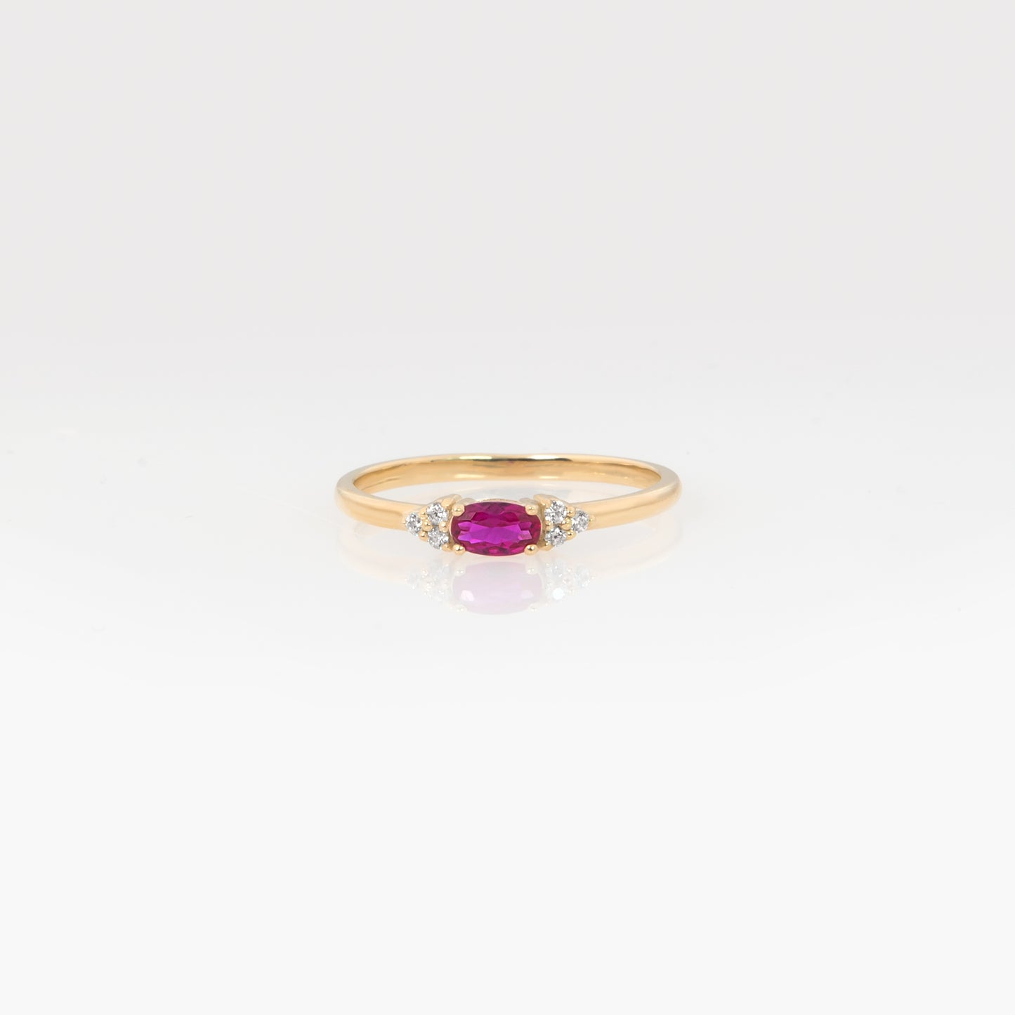 Oval Birthstone Cluster Gold Ring