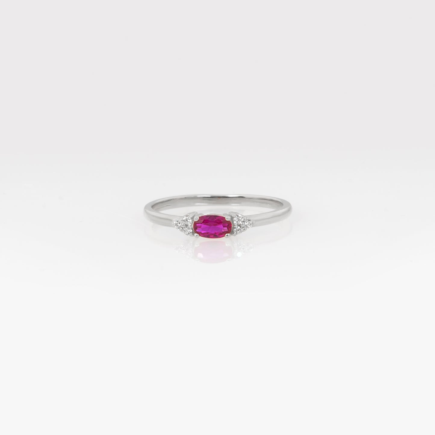 Oval Birthstone Cluster Gold Ring
