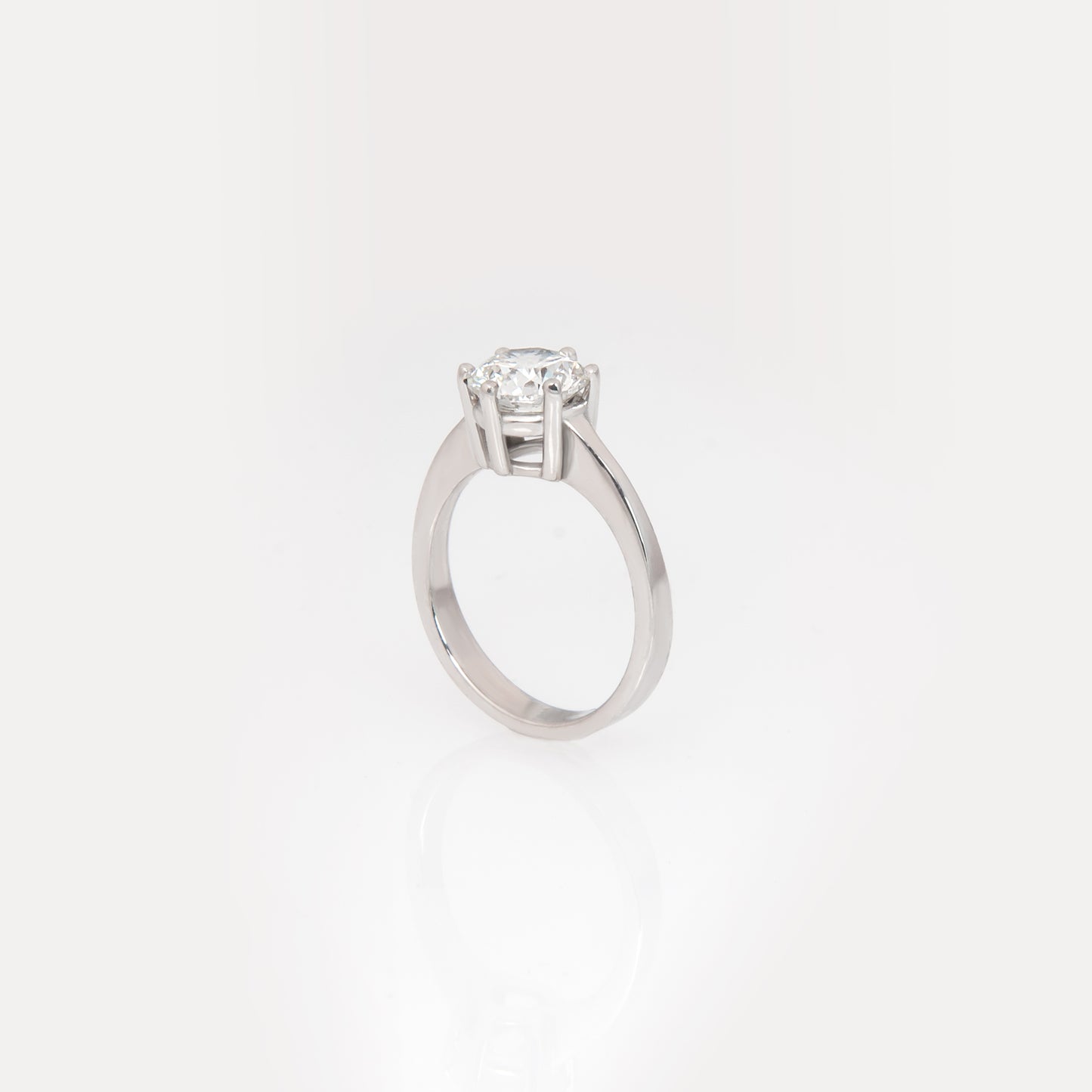 14K Solid Gold Lab-Grown Diamond Ring – Classic Round Solitaire Ring
