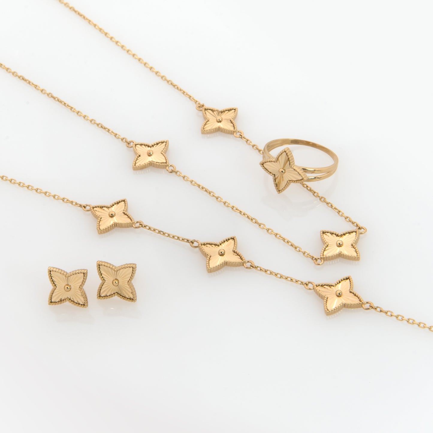 Diamond Cut Milgrain Star Set