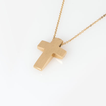 Two Tone Cross Pendant with chain