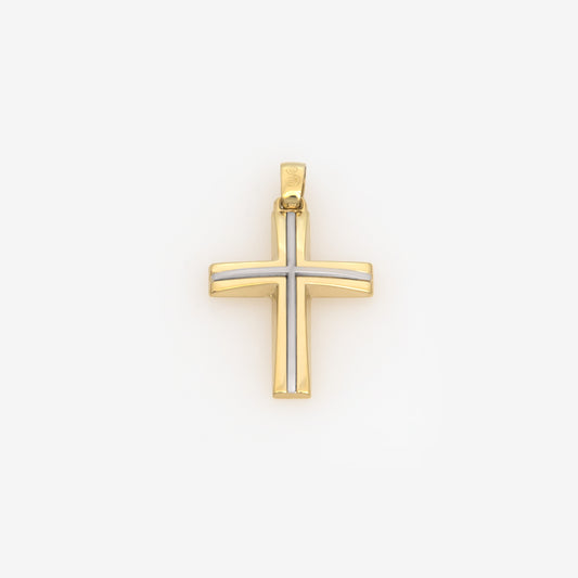 Elegant Two-Tone Cross Pendant