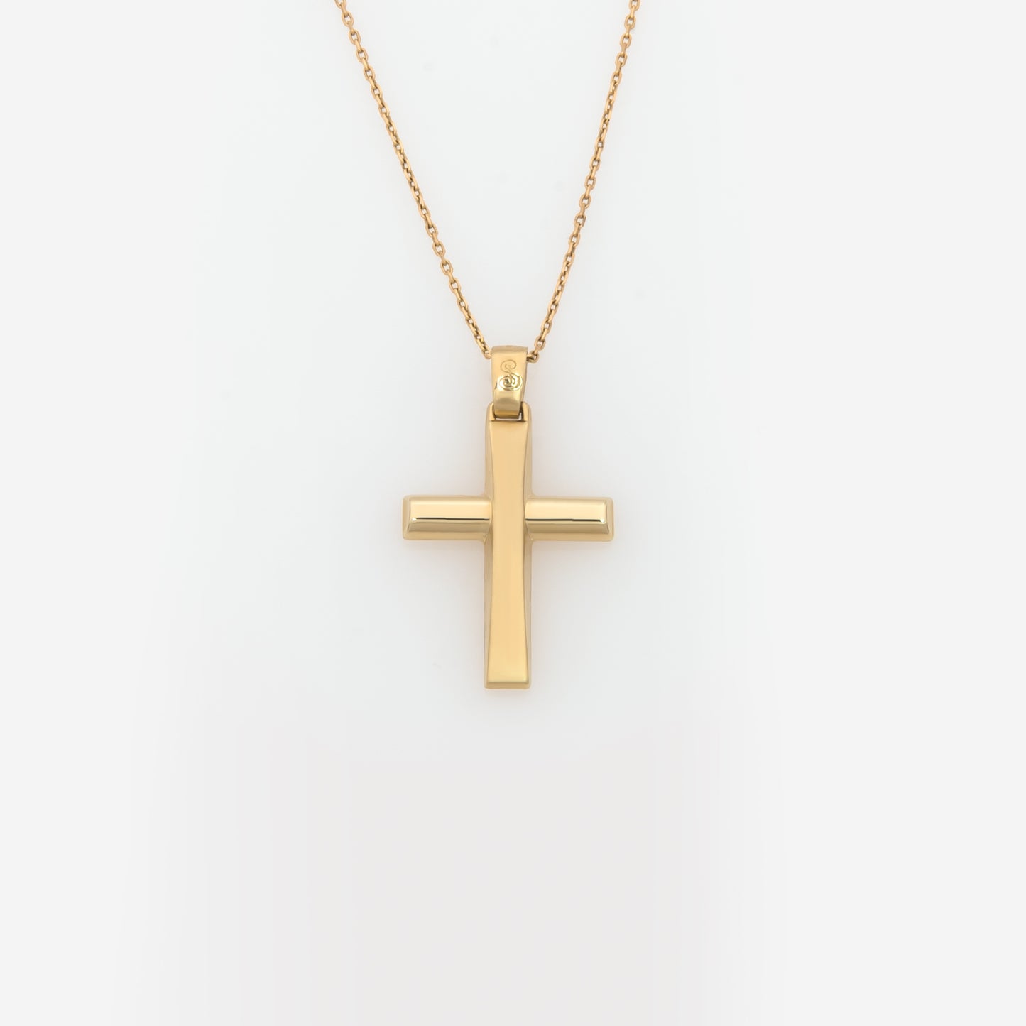Yellow Gold Sleek Minimalist Cross Pendant