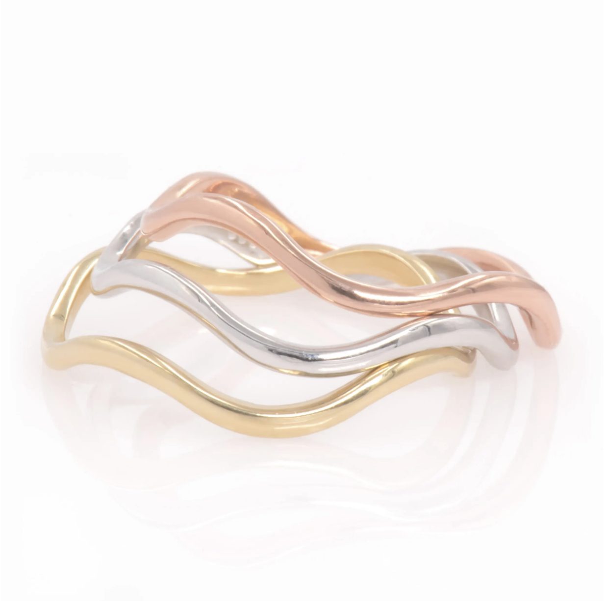 Wave Curved Ripple Ring colors