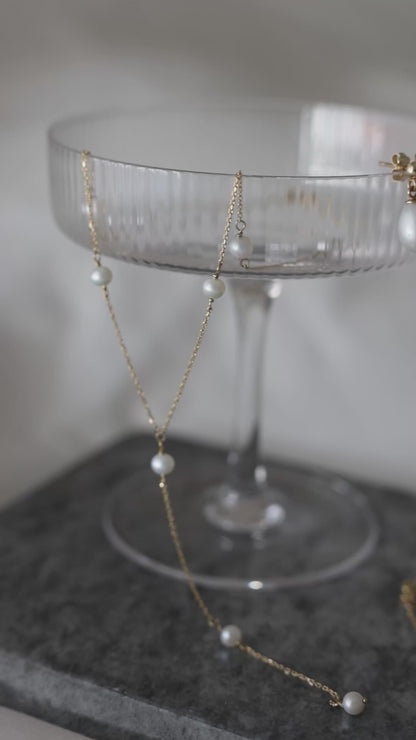 Pearl Drop Gold Earrings