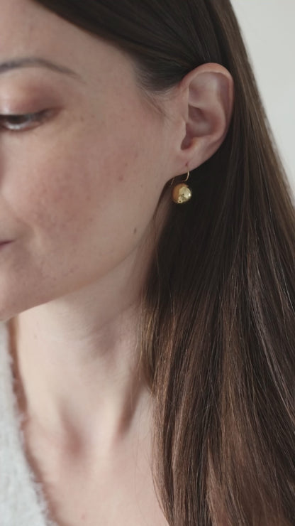 Ball Dangle Earrings in 14k solid Gold