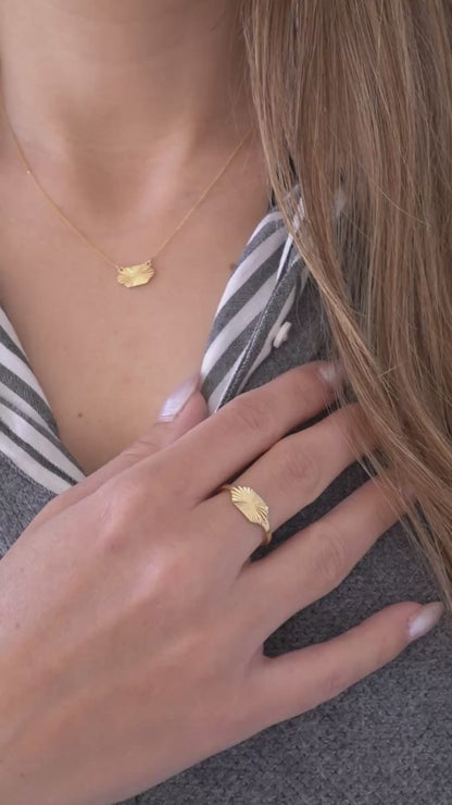 Sunburst Signet Ring