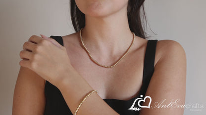 Diamond Cut Beaded Chain Set