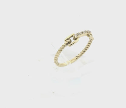 Chain Link Diamond Ring