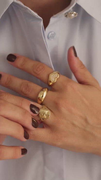 Gold Dome Ring 9mm