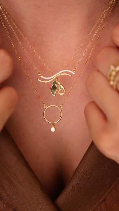 Solid Gold Family Necklace